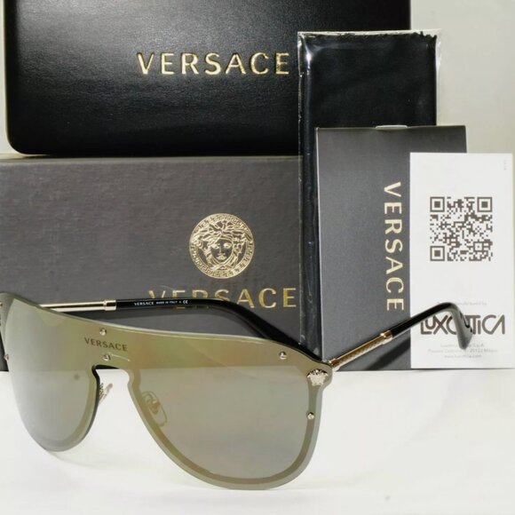 Versace Shield Mirror Unisex Visor Sunglasses